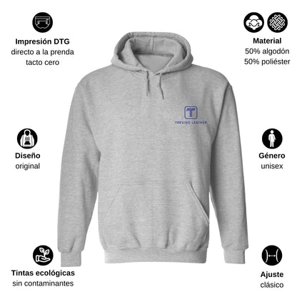 Sudadera c/Capucha Unisex Gris Personalizable Escudo