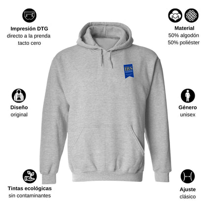 Sudadera c/Capucha Unisex Gris Personalizable Escudo