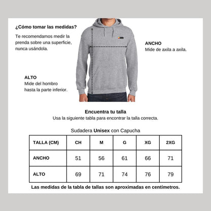 Sudadera c/Capucha Unisex Gris Personalizable Escudo