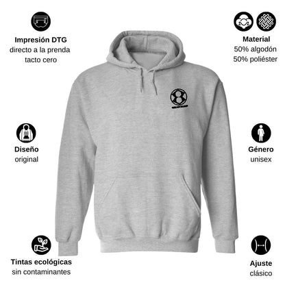 Sudadera c/Capucha Unisex Gris Personalizable Escudo