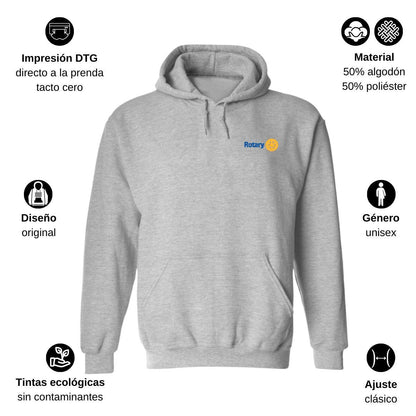 Sudadera c/Capucha Unisex Gris Personalizable Escudo