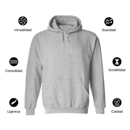 Sudadera c/Capucha Unisex Gris Personalizable Logo