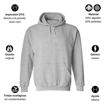 Sudadera c/Capucha Unisex Gris Personalizable Logo