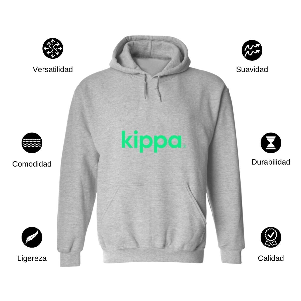 Sudadera c/Capucha Unisex Gris Personalizable Logo