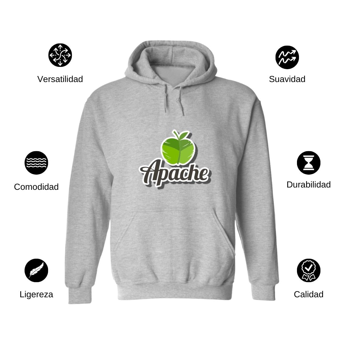 Sudadera c/Capucha Unisex Gris Personalizable Logo