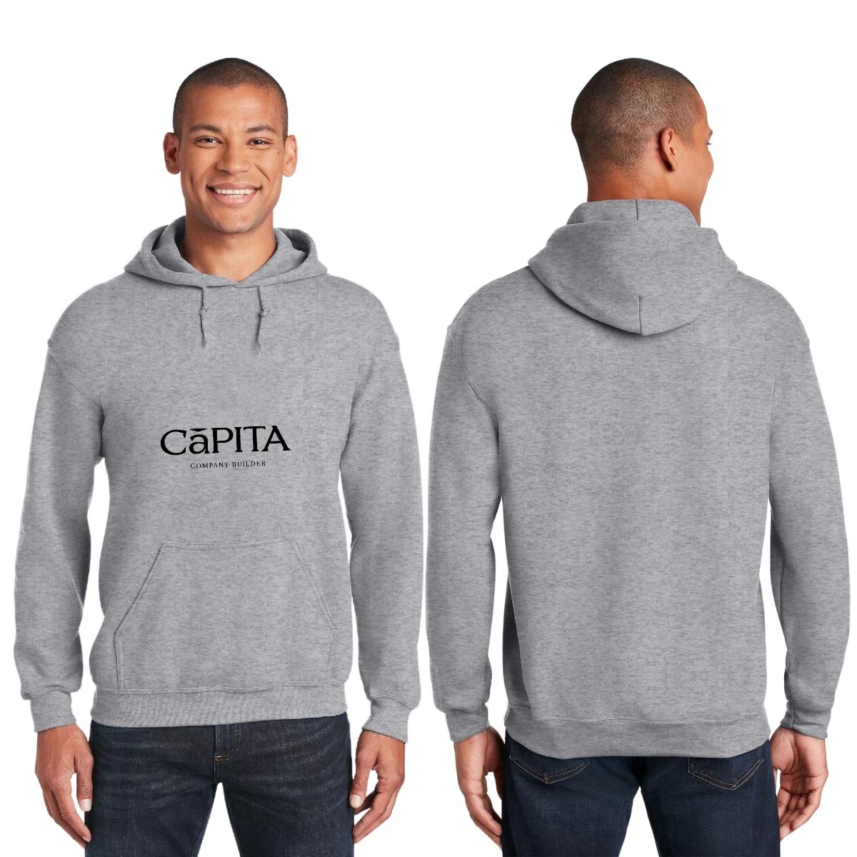 Sudadera c/Capucha Unisex Gris Personalizable Logo