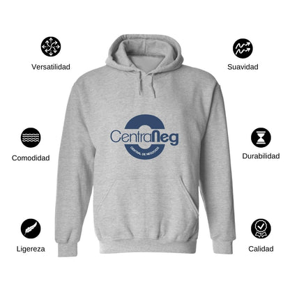 Sudadera c/Capucha Unisex Gris Personalizable Logo