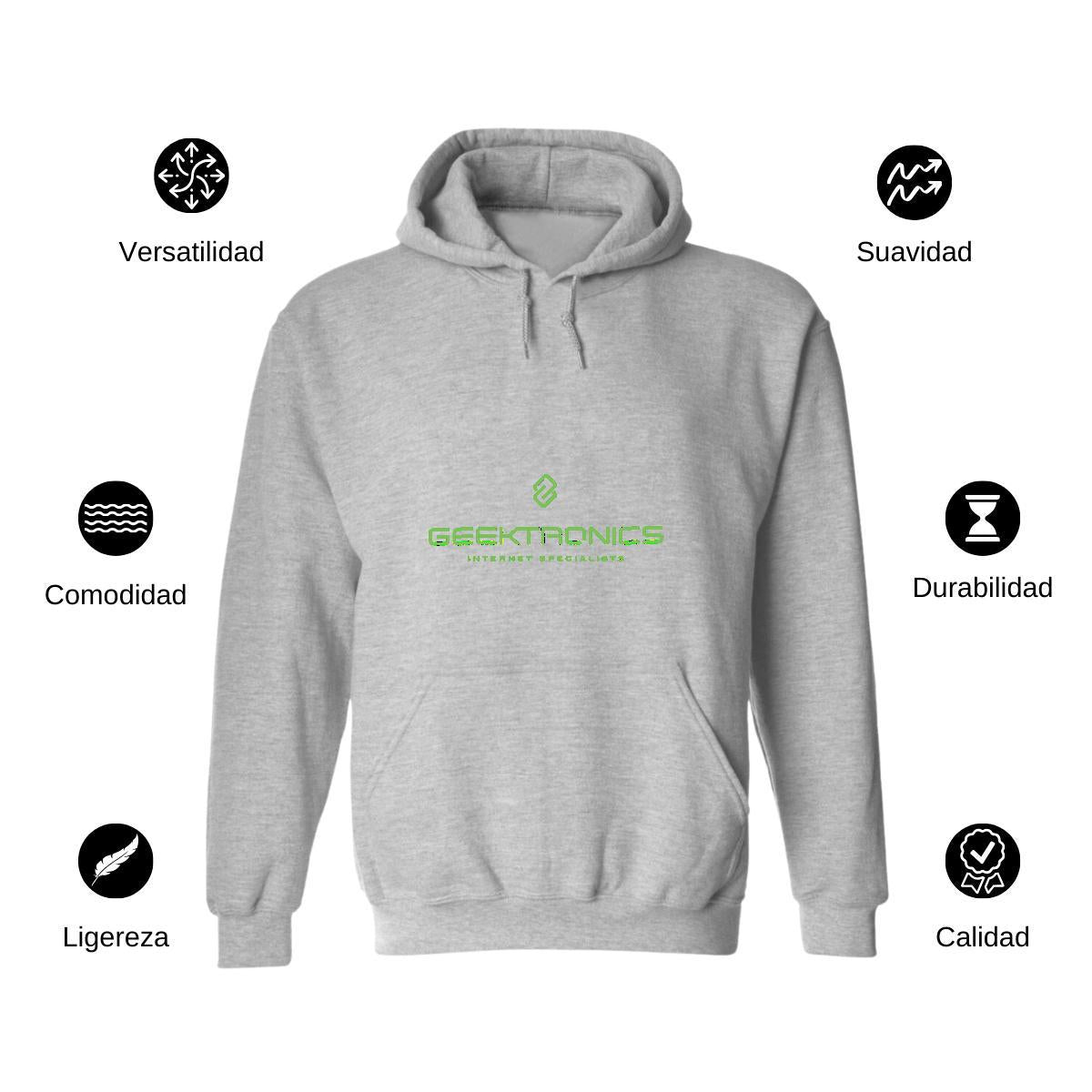 Sudadera c/Capucha Unisex Gris Personalizable Logo