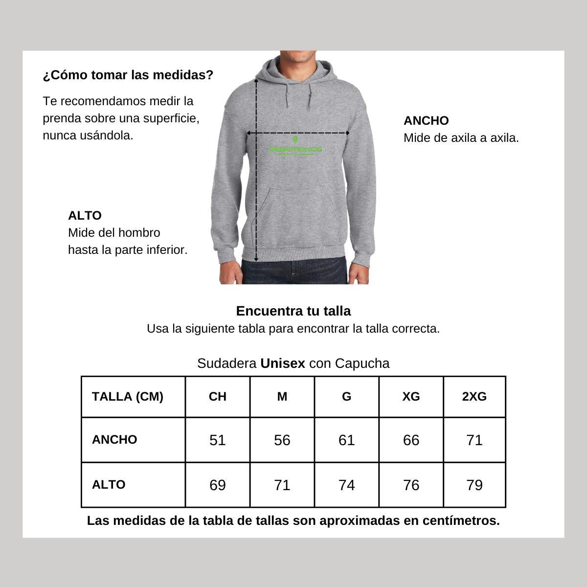 Sudadera c/Capucha Unisex Gris Personalizable Logo