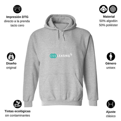 Sudadera c/Capucha Unisex Gris Personalizable Logo