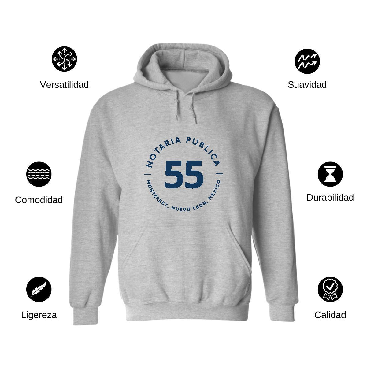 Sudadera c/Capucha Unisex Gris Personalizable Logo