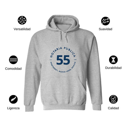 Sudadera c/Capucha Unisex Gris Personalizable Logo
