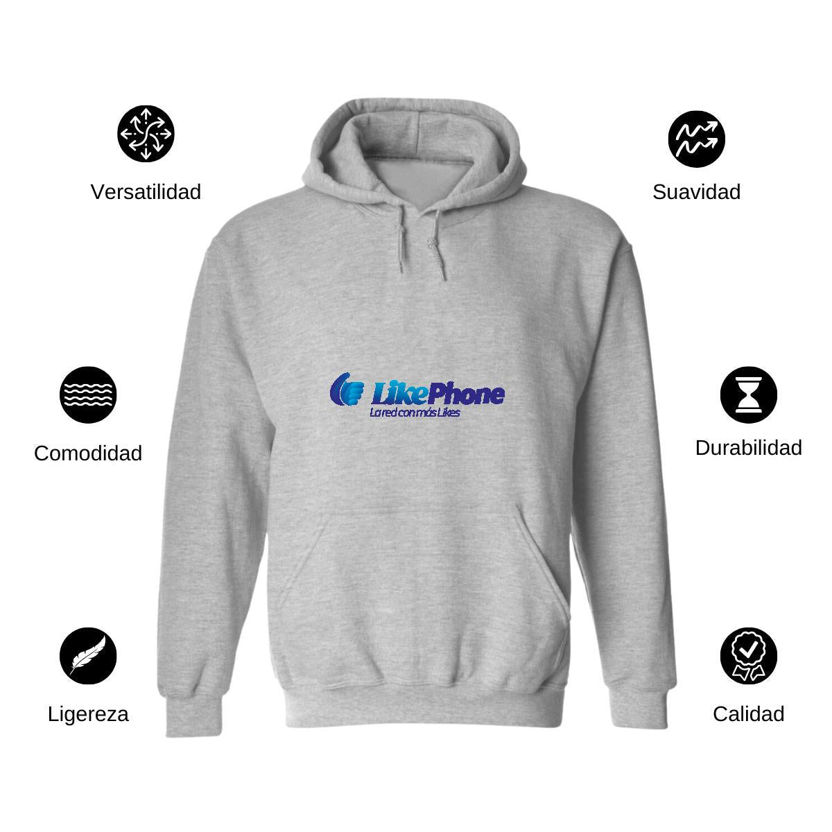 Sudadera c/Capucha Unisex Gris Personalizable Logo