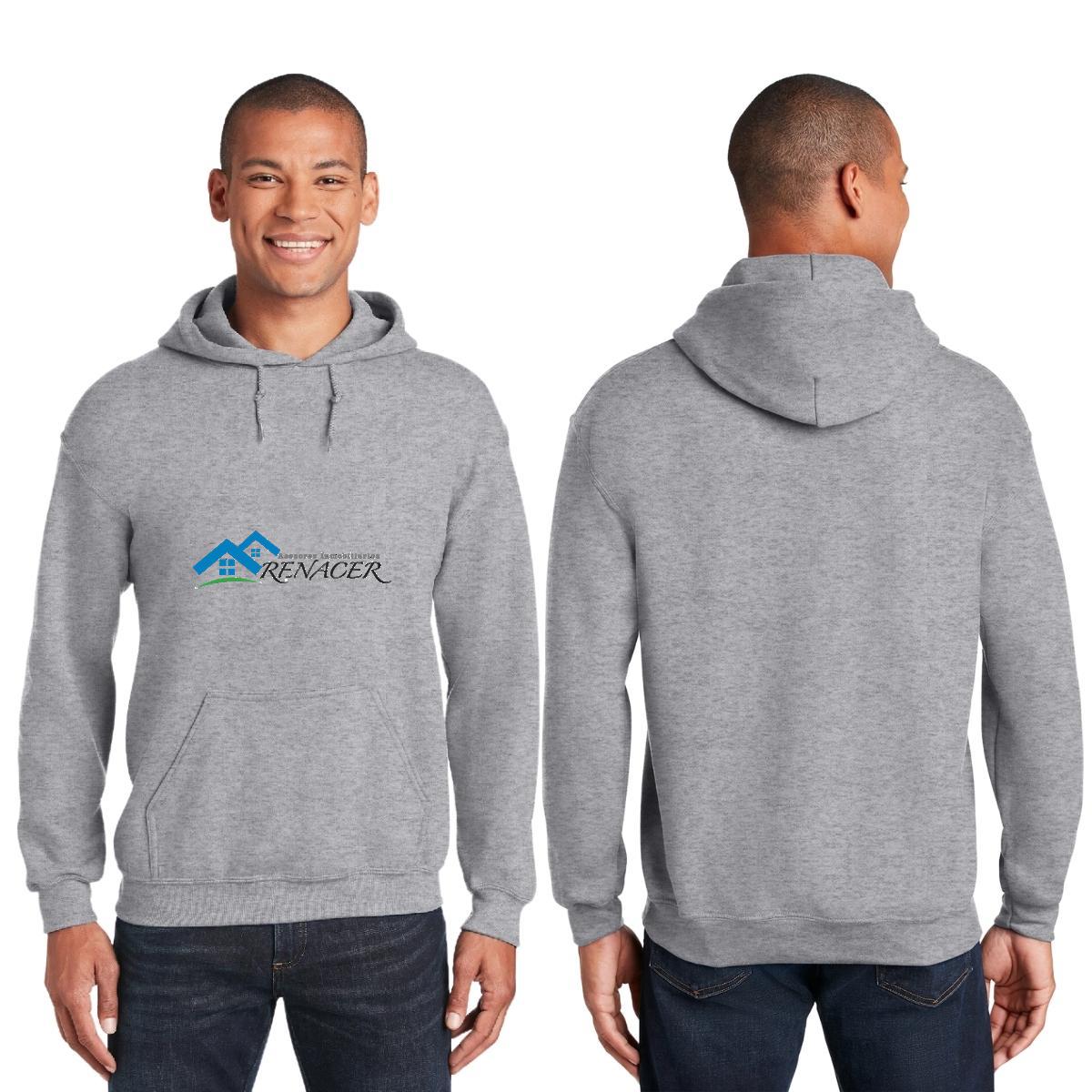 Sudadera c/Capucha Unisex Gris Personalizable Logo