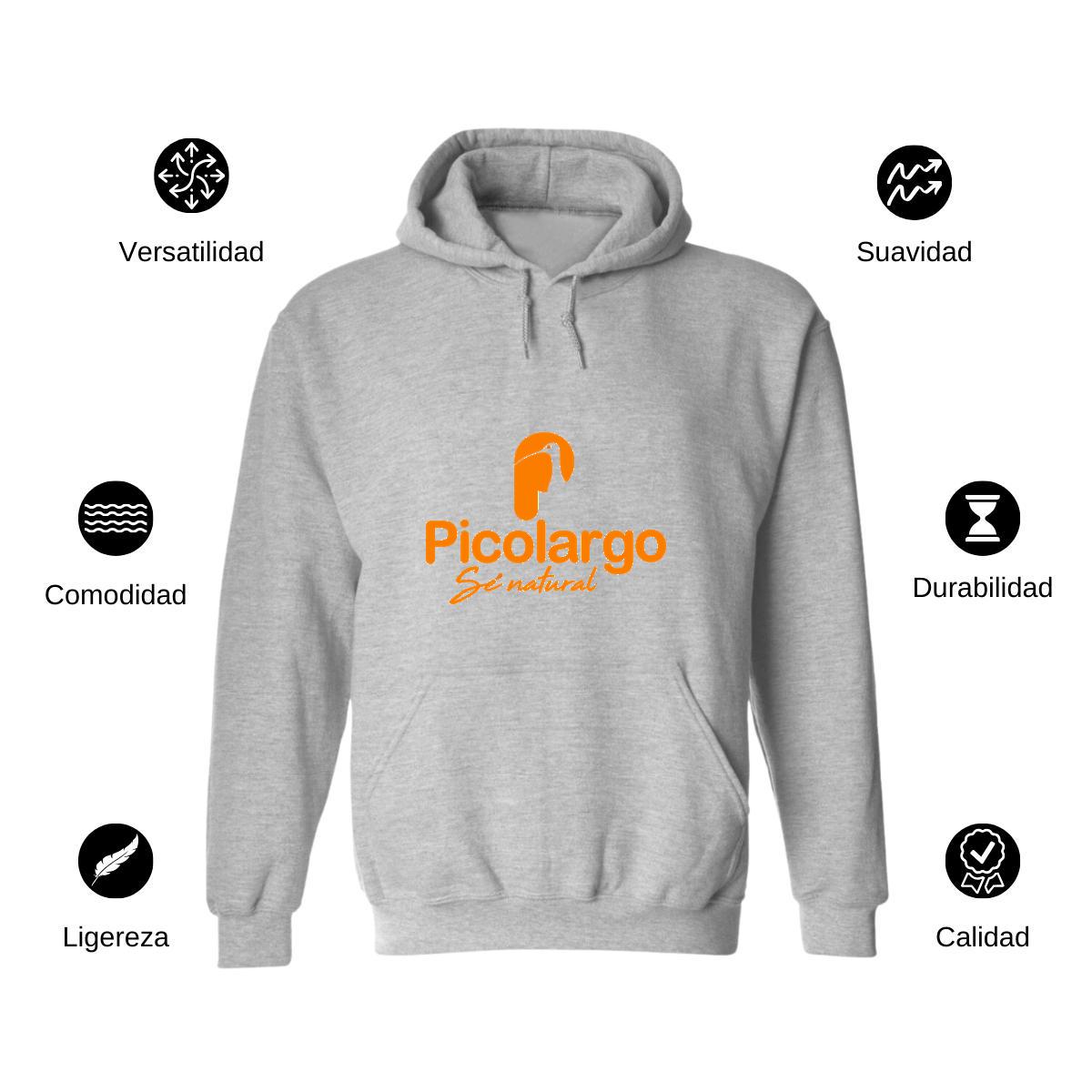 Sudadera c/Capucha Unisex Gris Personalizable Logo