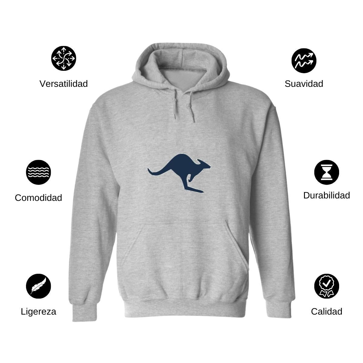 Sudadera c/Capucha Unisex Gris Personalizable Logo