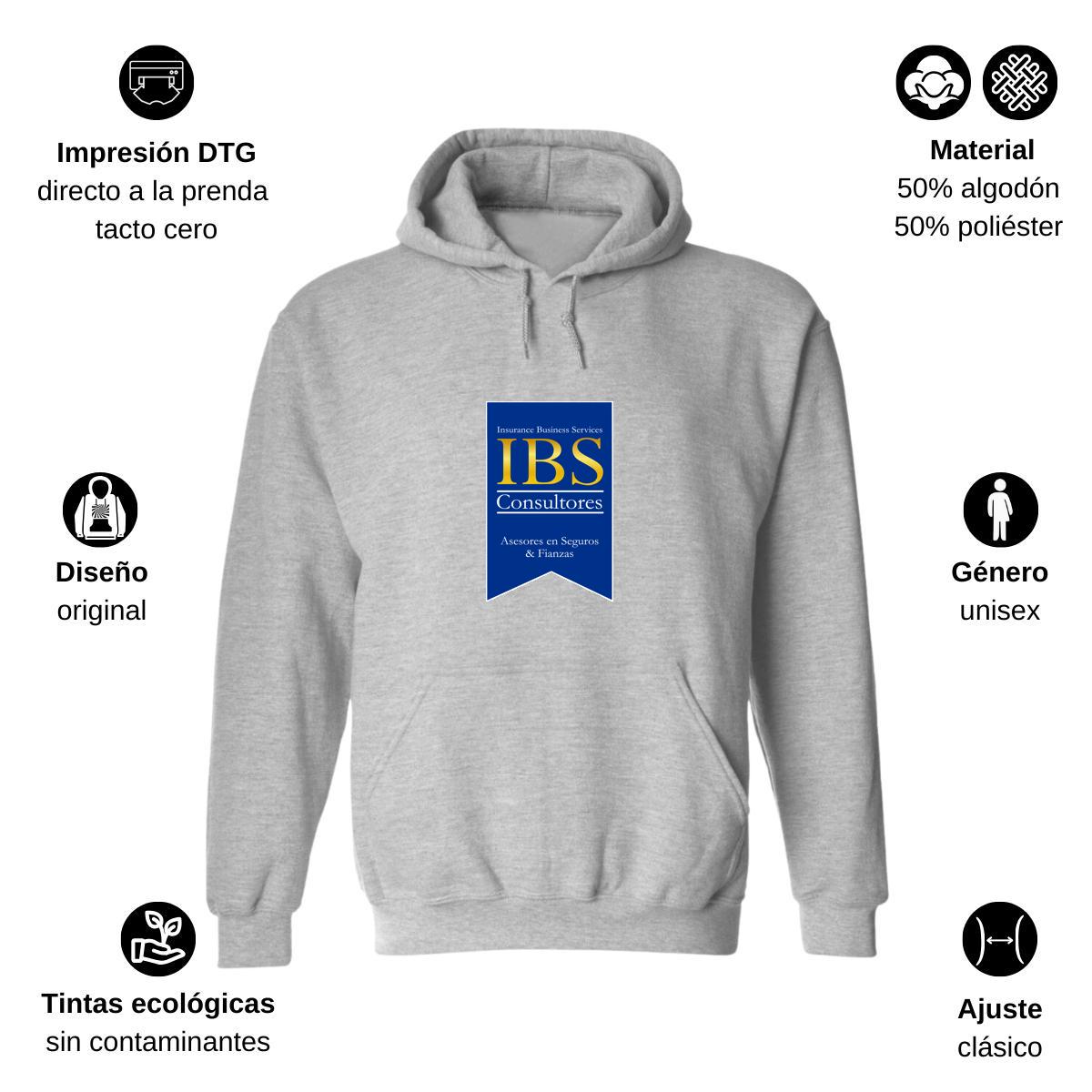 Sudadera c/Capucha Unisex Gris Personalizable Logo