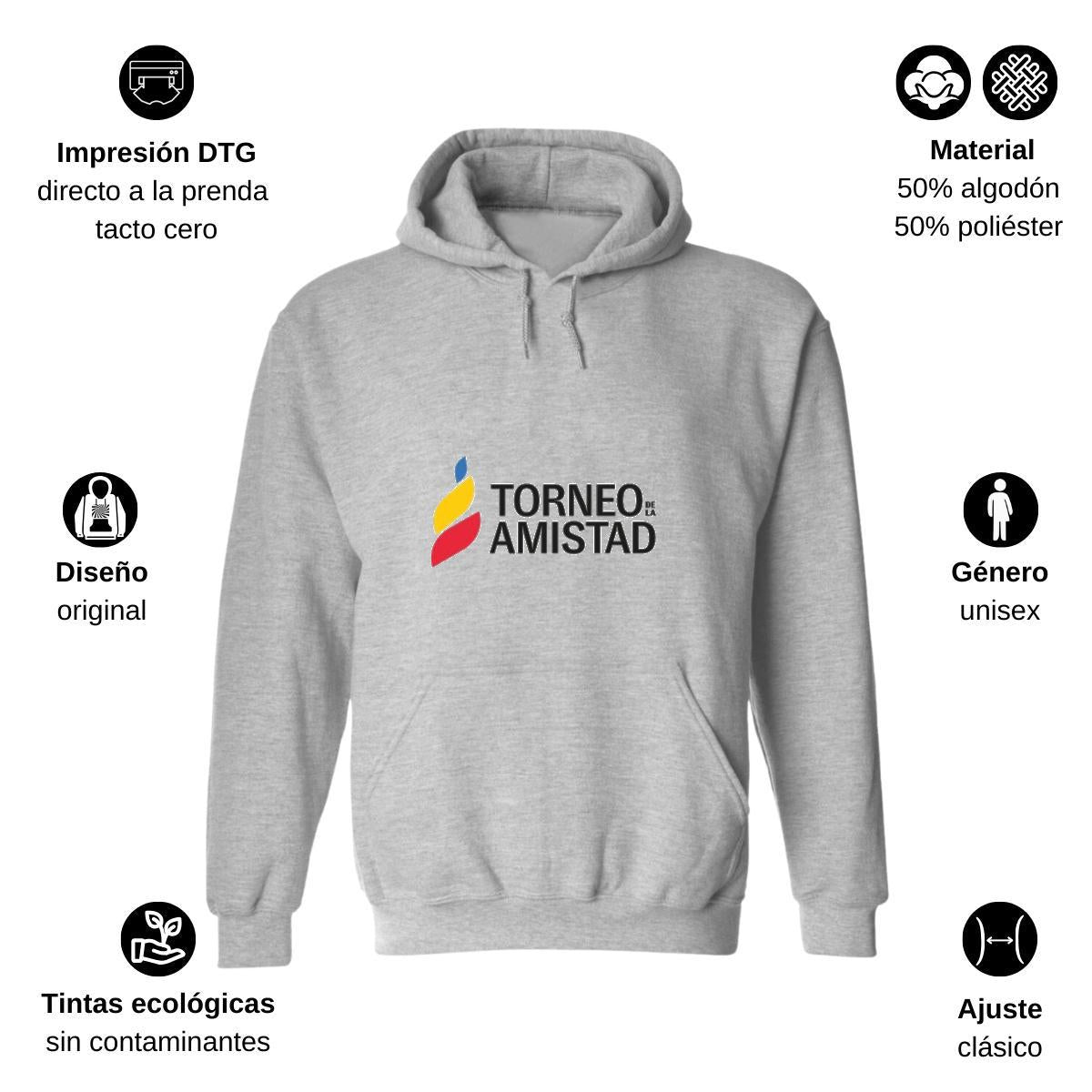 Sudadera c/Capucha Unisex Gris Personalizable Logo