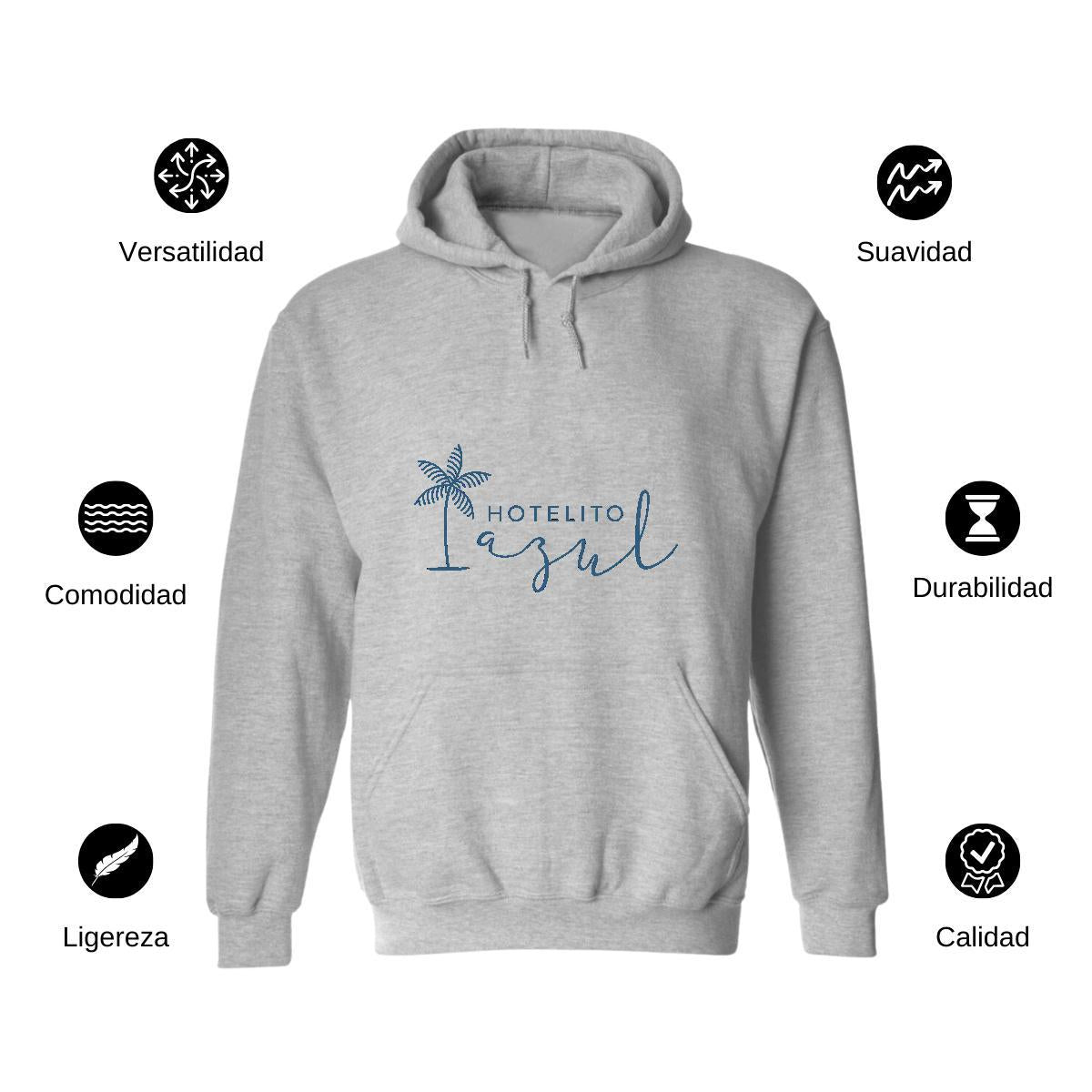 Sudadera c/Capucha Unisex Gris Personalizable Logo