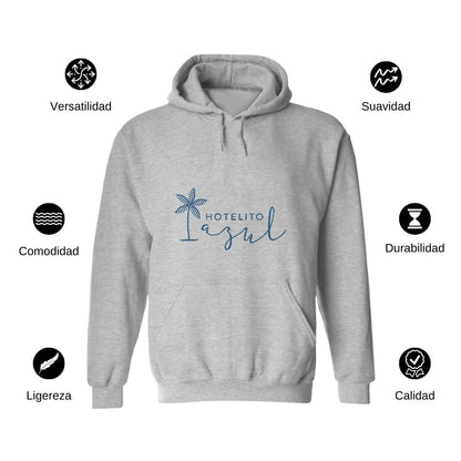Sudadera c/Capucha Unisex Gris Personalizable Logo
