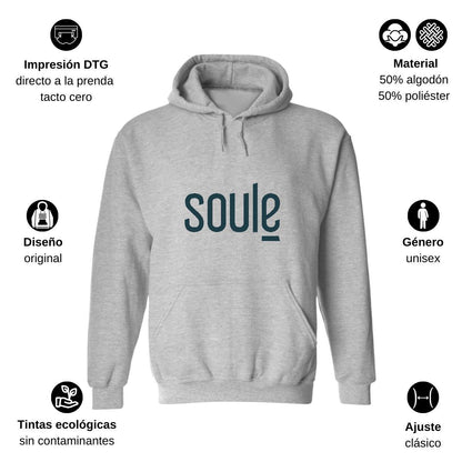 Sudadera c/Capucha Unisex Gris Personalizable Logo