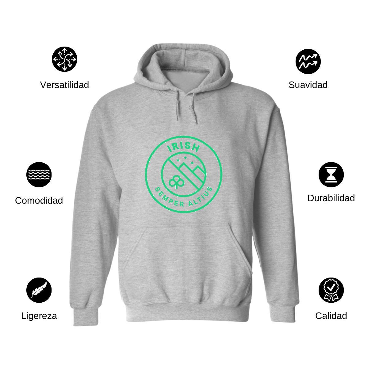 Sudadera c/Capucha Unisex Gris Personalizable Logo