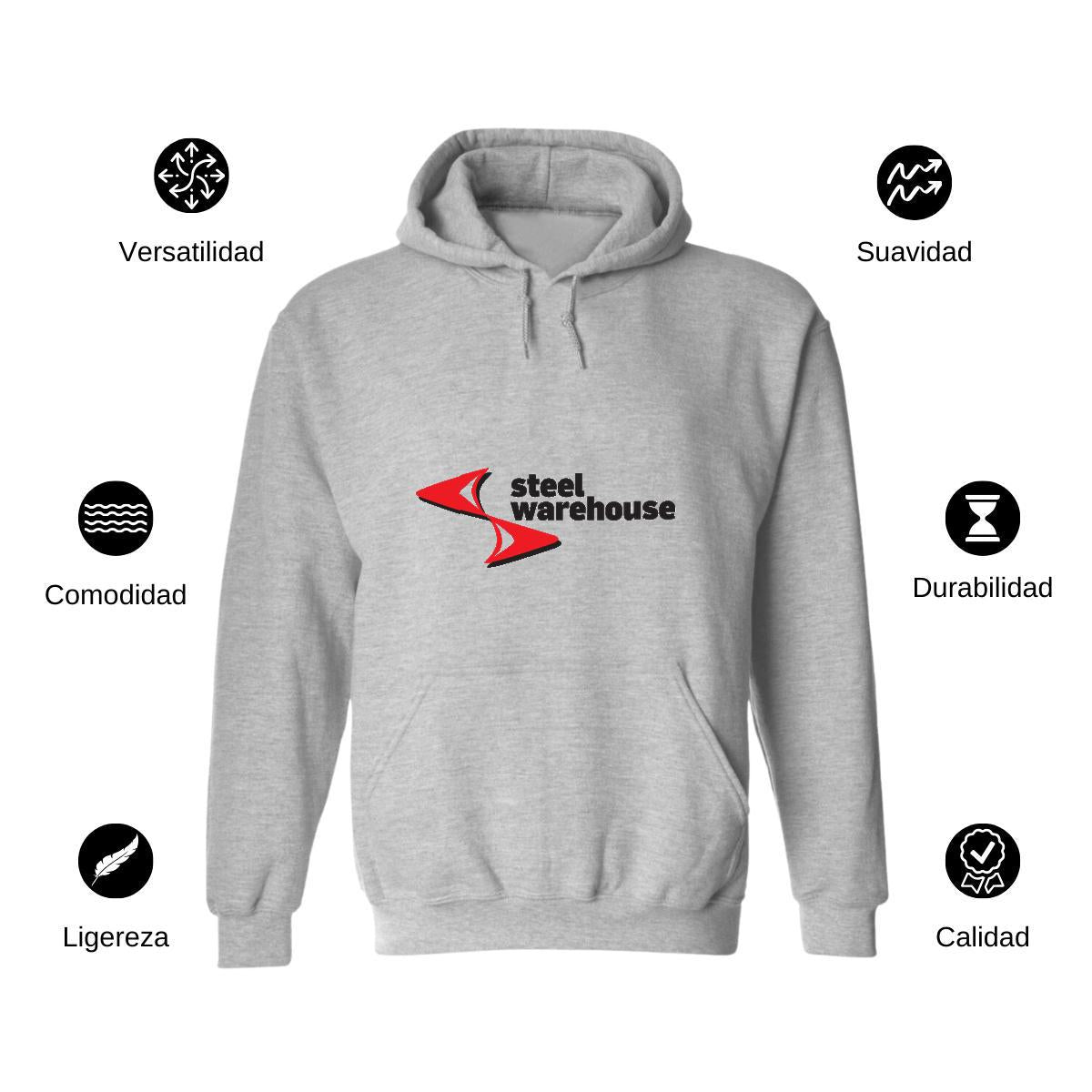 Sudadera c/Capucha Unisex Gris Personalizable Logo