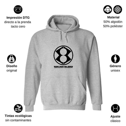 Sudadera c/Capucha Unisex Gris Personalizable Logo
