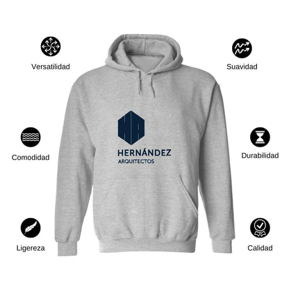 Sudadera c/Capucha Unisex Gris Personalizable Logo