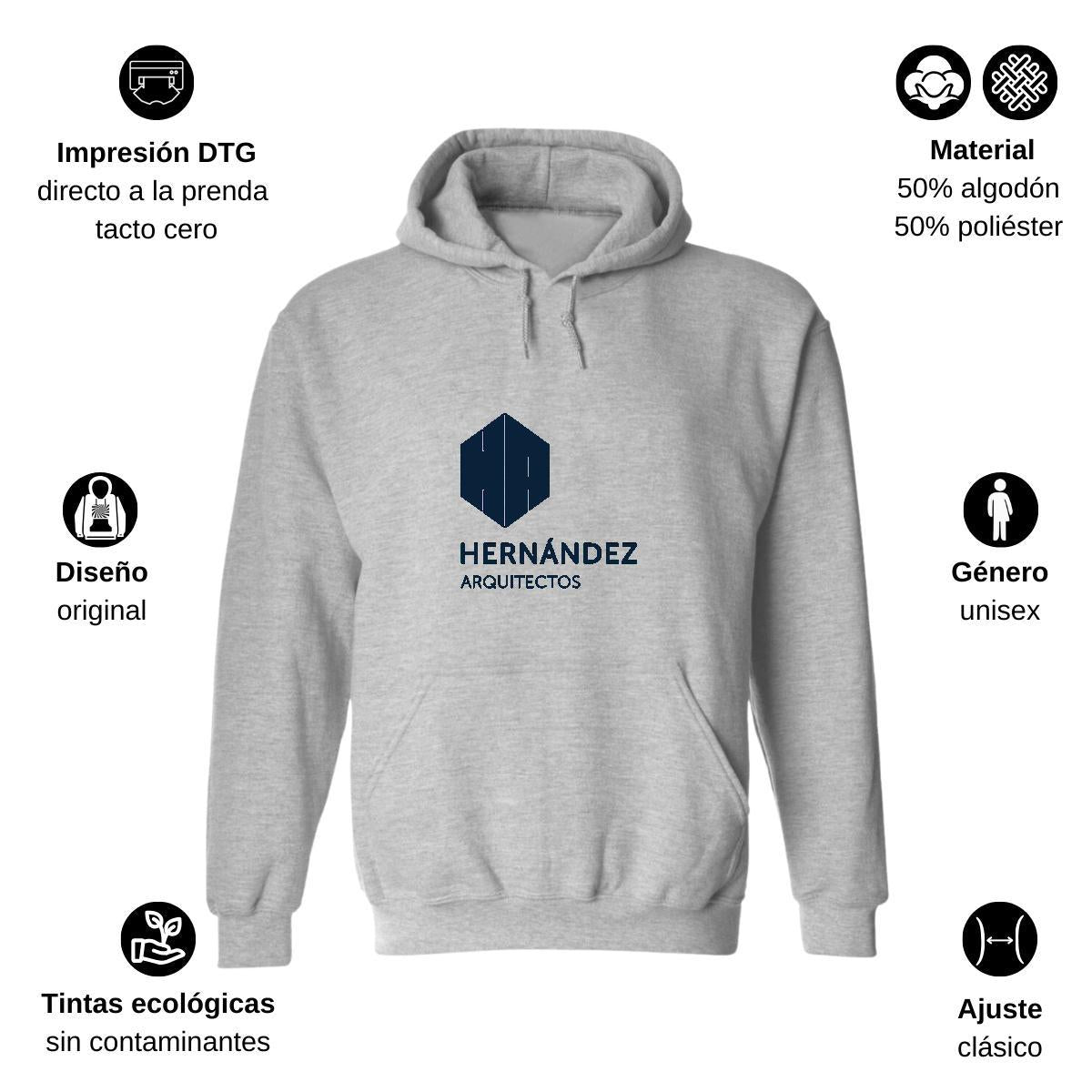 Sudadera c/Capucha Unisex Gris Personalizable Logo