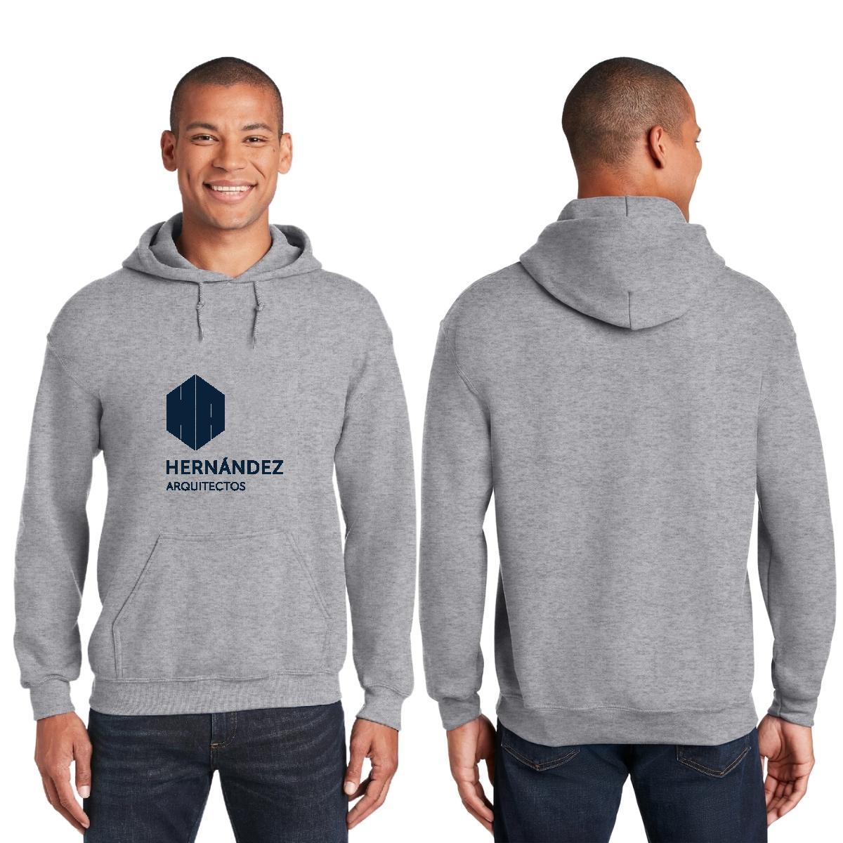 Sudadera c/Capucha Unisex Gris Personalizable Logo