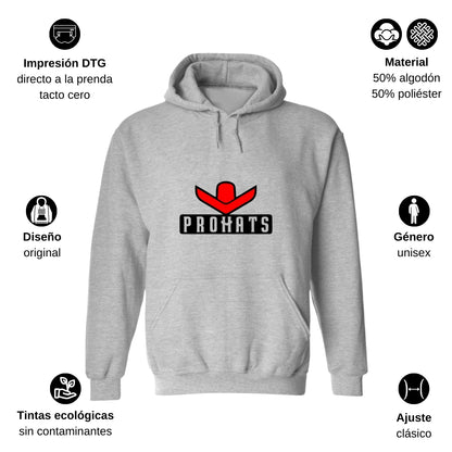 Sudadera c/Capucha Unisex Gris Personalizable Logo
