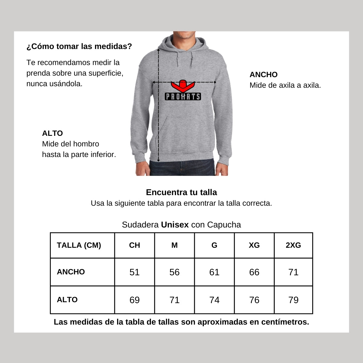 Sudadera c/Capucha Unisex Gris Personalizable Logo