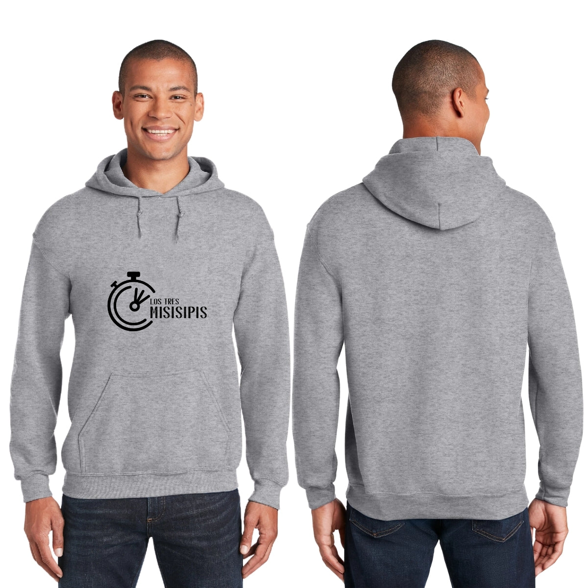 Sudadera c/Capucha Unisex Gris Personalizable Logo