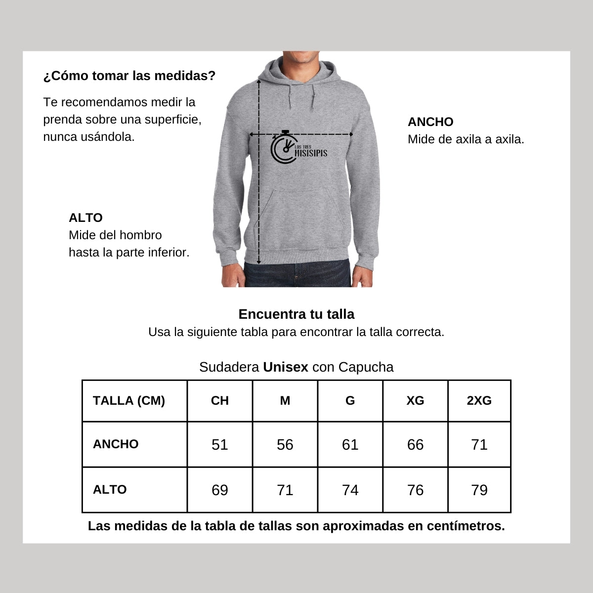 Sudadera c/Capucha Unisex Gris Personalizable Logo