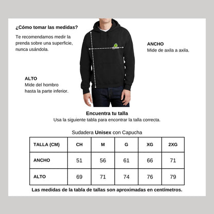 Sudadera c/Capucha Unisex Negro Personalizable Escudo