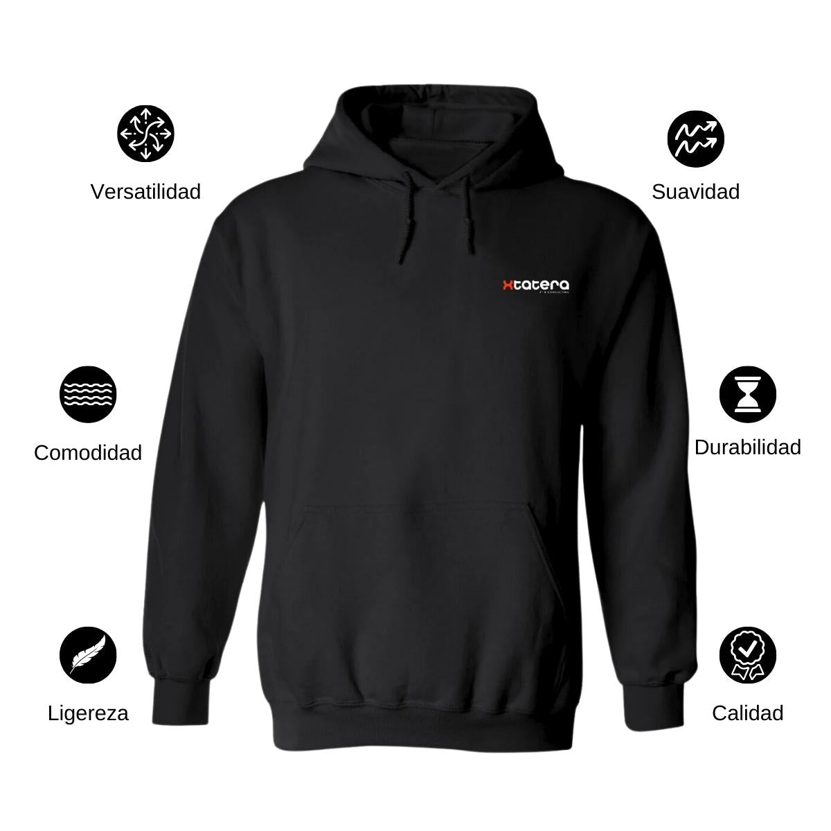 Sudadera c/Capucha Unisex Negro Personalizable Escudo