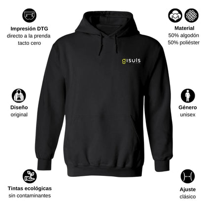 Sudadera c/Capucha Unisex Negro Personalizable Escudo