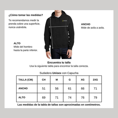 Sudadera c/Capucha Unisex Negro Personalizable Escudo