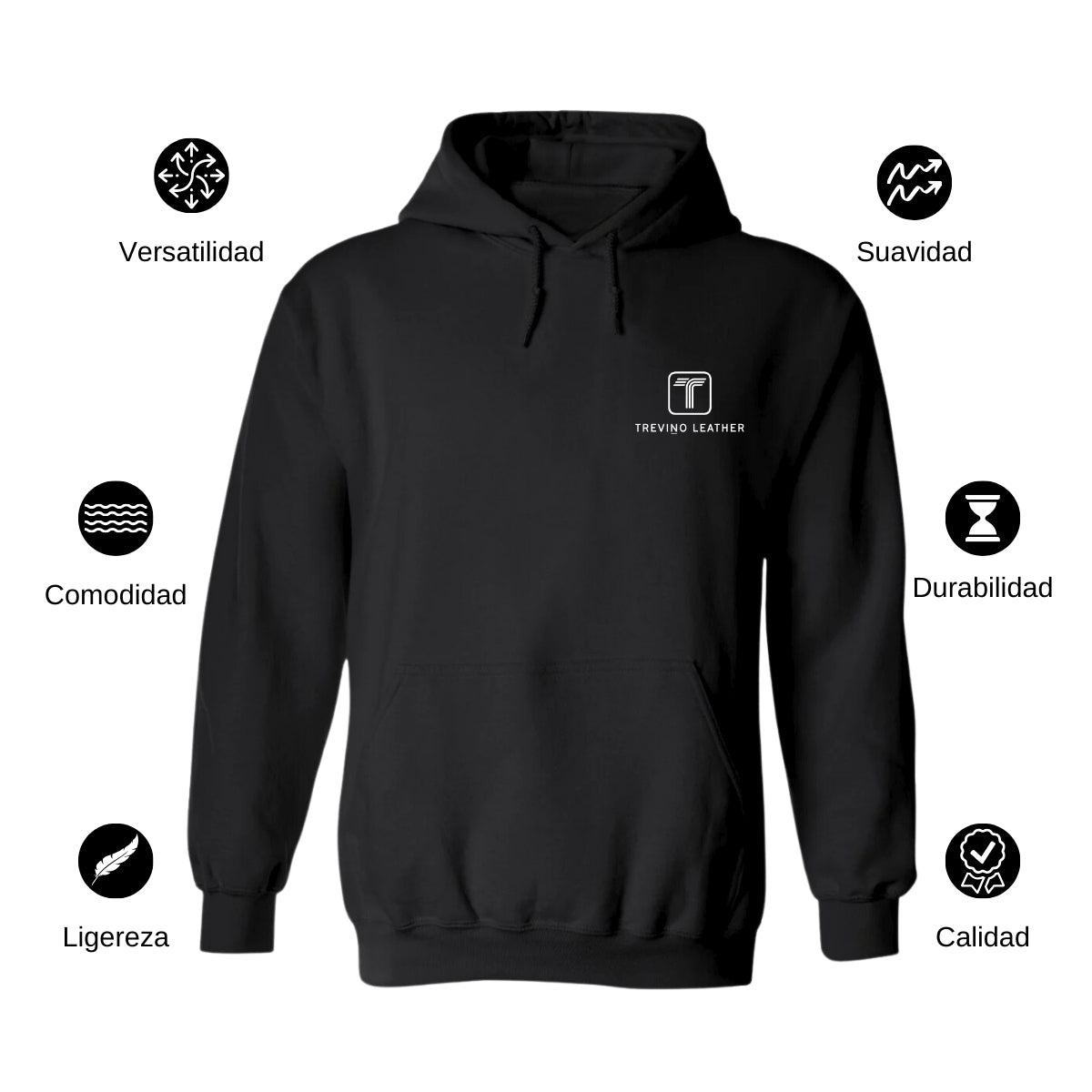 Sudadera c/Capucha Unisex Negro Personalizable Escudo