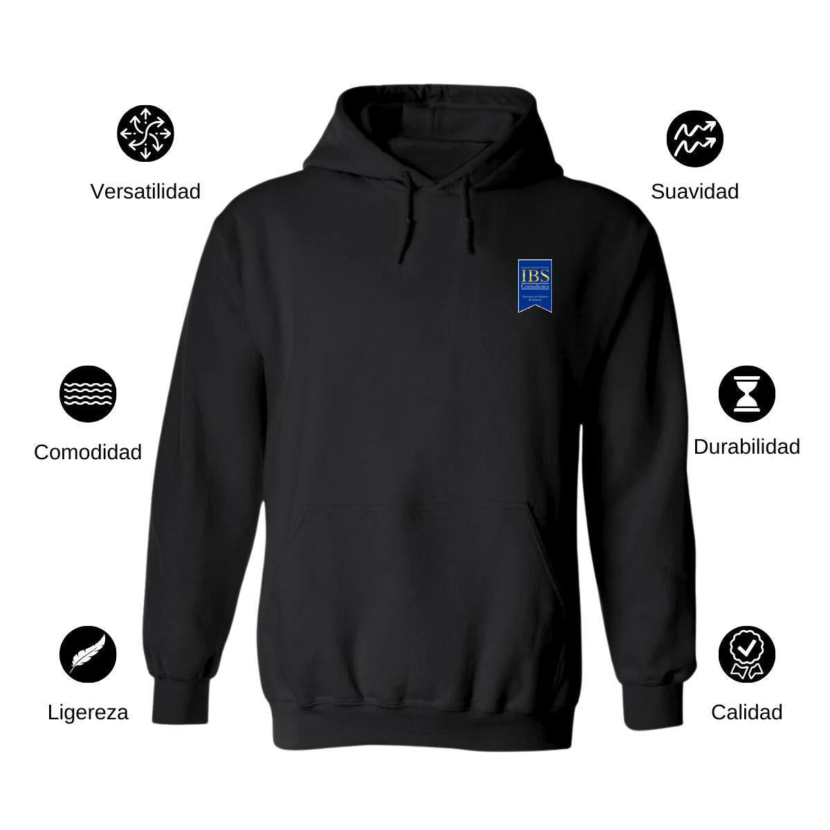 Sudadera c/Capucha Unisex Negro Personalizable Escudo