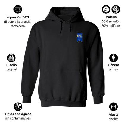 Sudadera c/Capucha Unisex Negro Personalizable Escudo