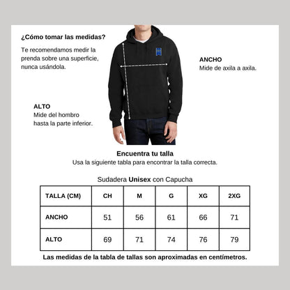 Sudadera c/Capucha Unisex Negro Personalizable Escudo