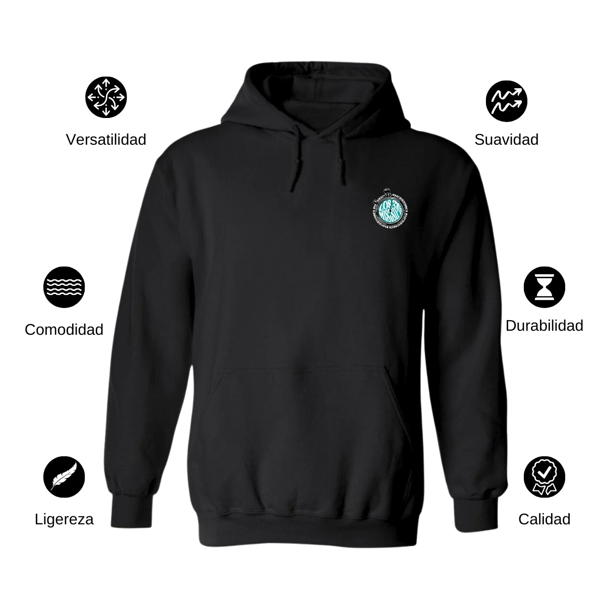 Sudadera c/Capucha Unisex Negro Personalizable Escudo Ya No Quiero Echarle Ganas