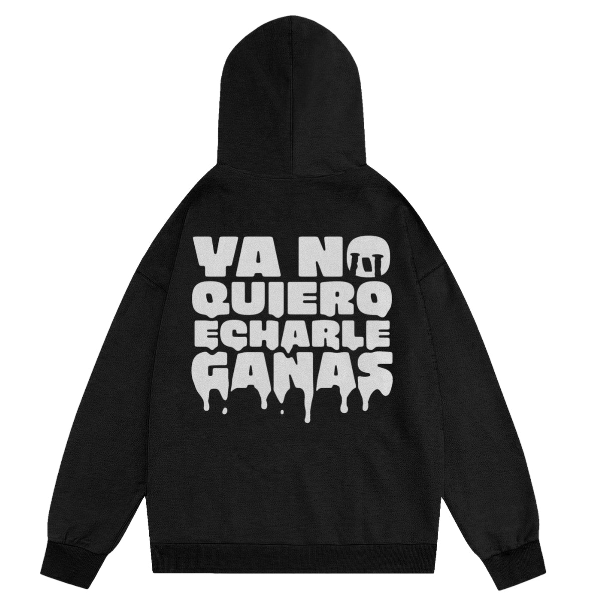 Sudadera c/Capucha Unisex Negro Personalizable Escudo Ya No Quiero Echarle Ganas
