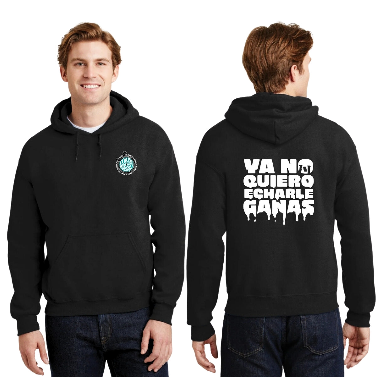 Sudadera c/Capucha Unisex Negro Personalizable Escudo Ya No Quiero Echarle Ganas