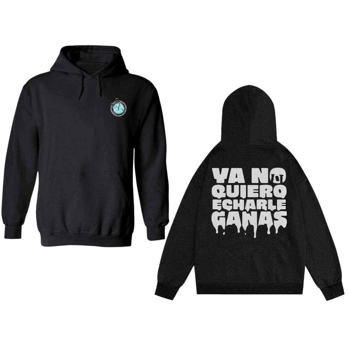 Sudadera c/Capucha Unisex Negro Personalizable Escudo Ya No Quiero Echarle Ganas