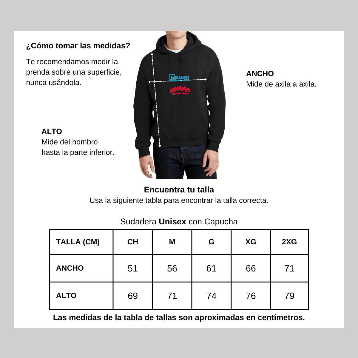 Sudadera c/Capucha Unisex Negro Personalizable Logo