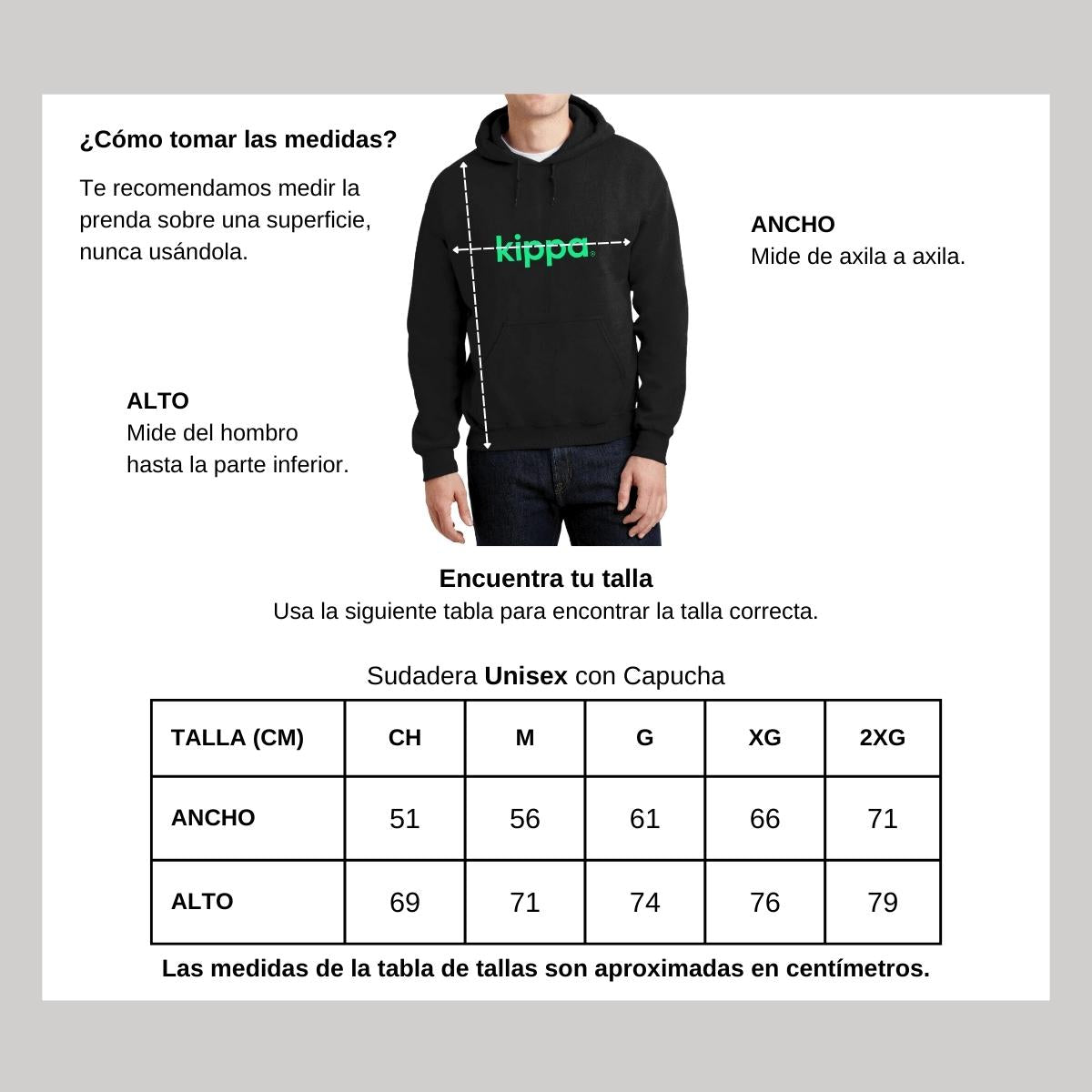 Sudadera c/Capucha Unisex Negro Personalizable Logo