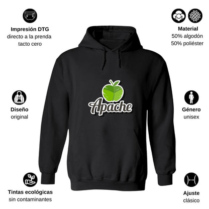 Sudadera c/Capucha Unisex Negro Personalizable Logo